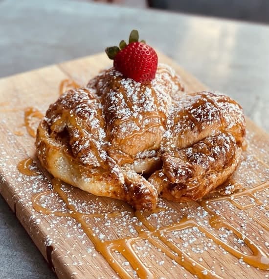 Croissant Waffle with Dulce de Leche.